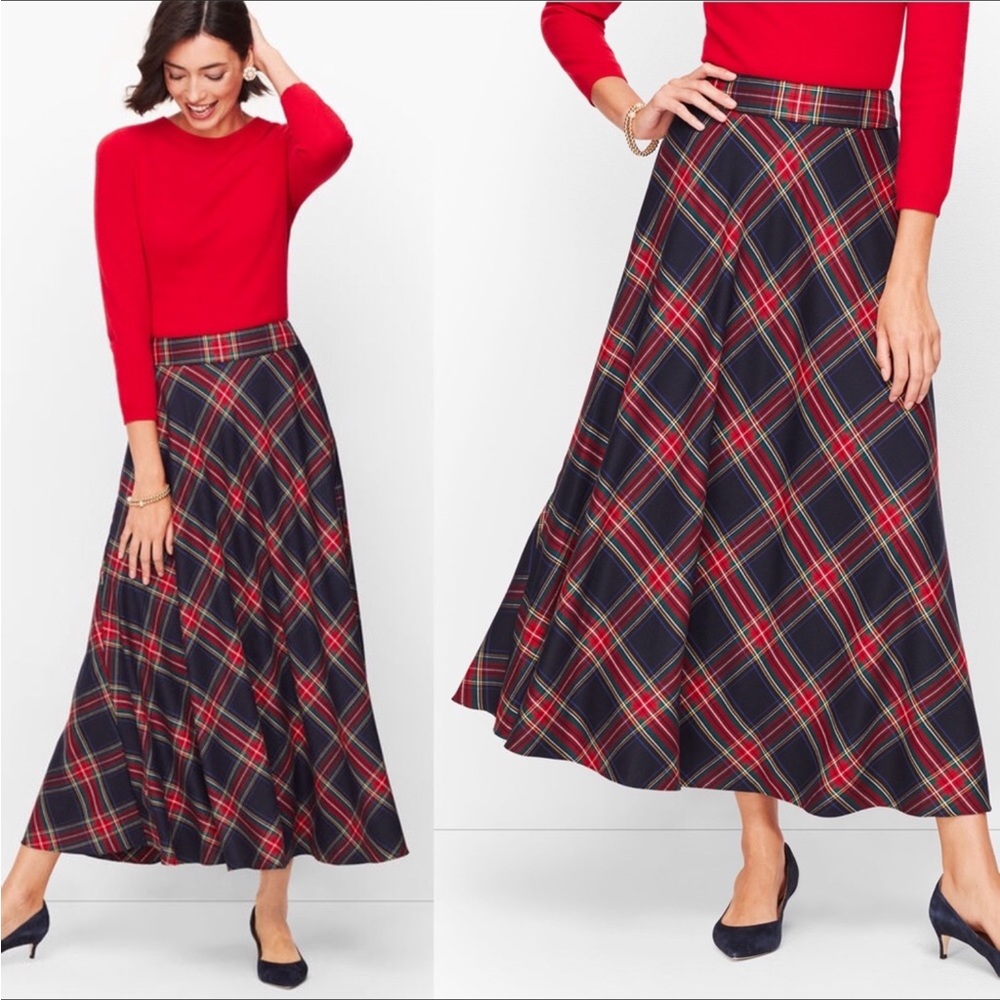 Talbots wool blend tartan plaid skirt Size 2